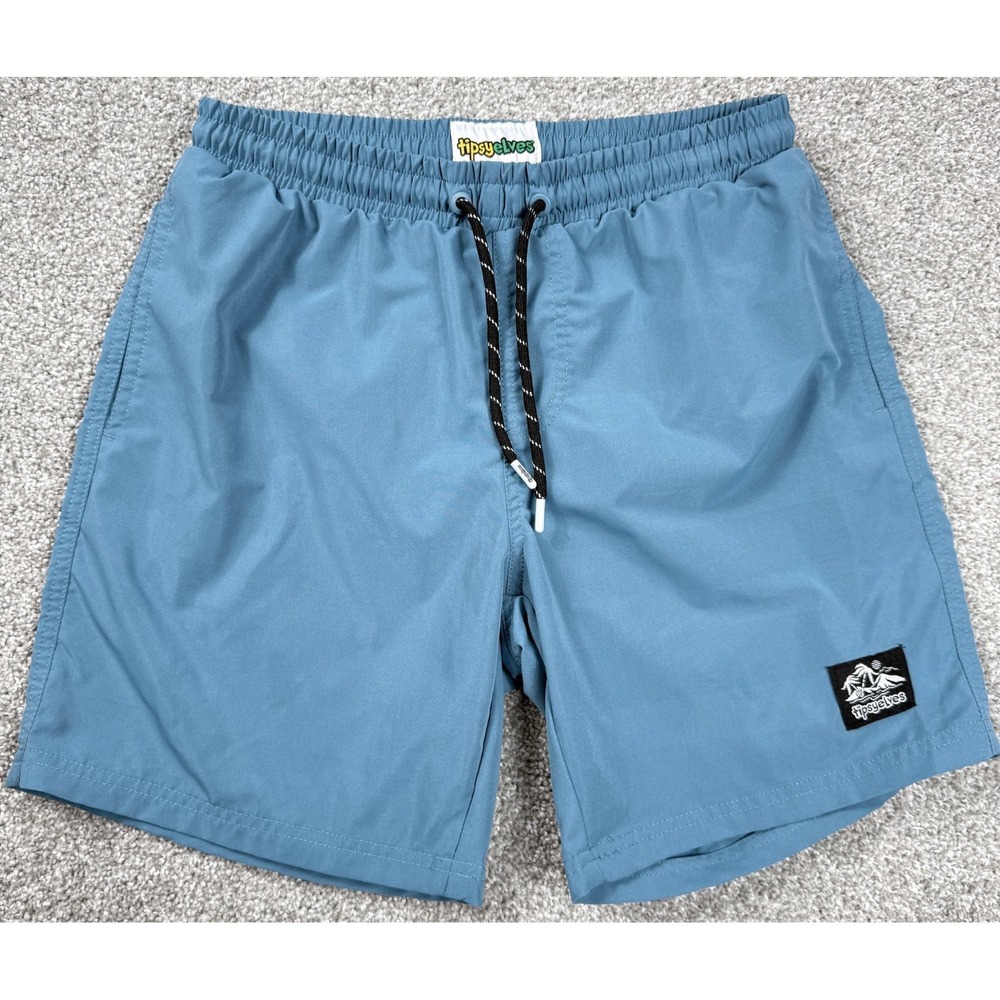 Tipsy Elves Swim Trunks Men's M Blue Quick Dry Board Shorts Beach 7" Inseam